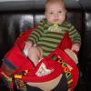 Baby NOBO in his woven sample bag - Thanks NOBO Aunties!